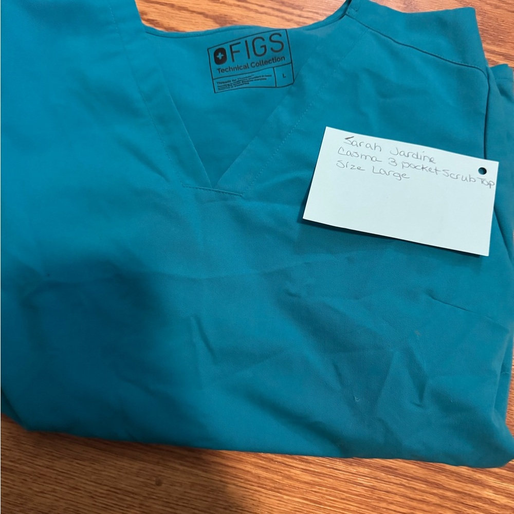 Figs Teal Scrub Top